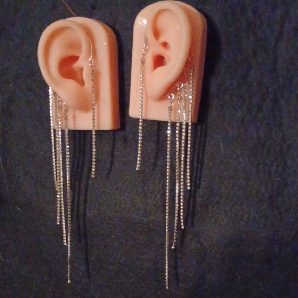 Silver Chain Dangle Earrings